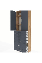 Arges Dolap 3 Raflı 6 Çekmeceli 2 Kapaklı 88x30x243 - S33M063V8A
