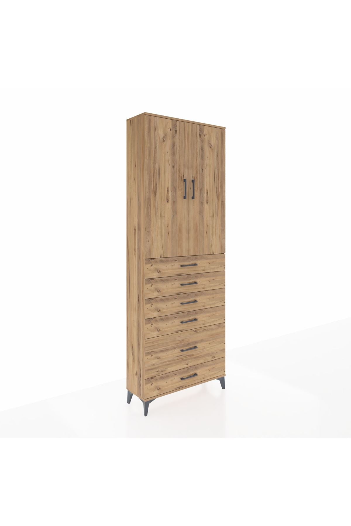 Arges Dolap 3 Raflı 6 Çekmeceli 2 Kapaklı 88x30x243 - S33M063V9A