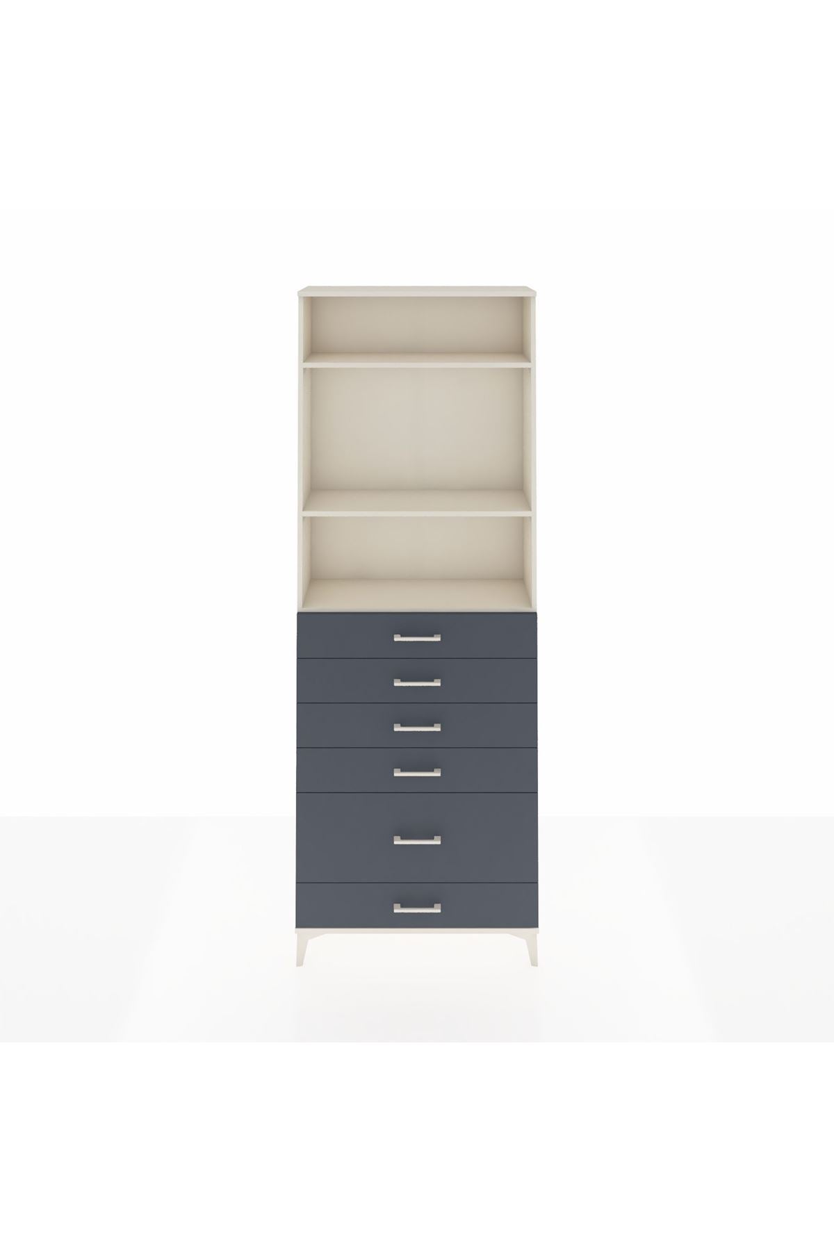 Arges Dolap 3 Raflı 6 Çekmeceli 88x30x243 - S33M064V2A