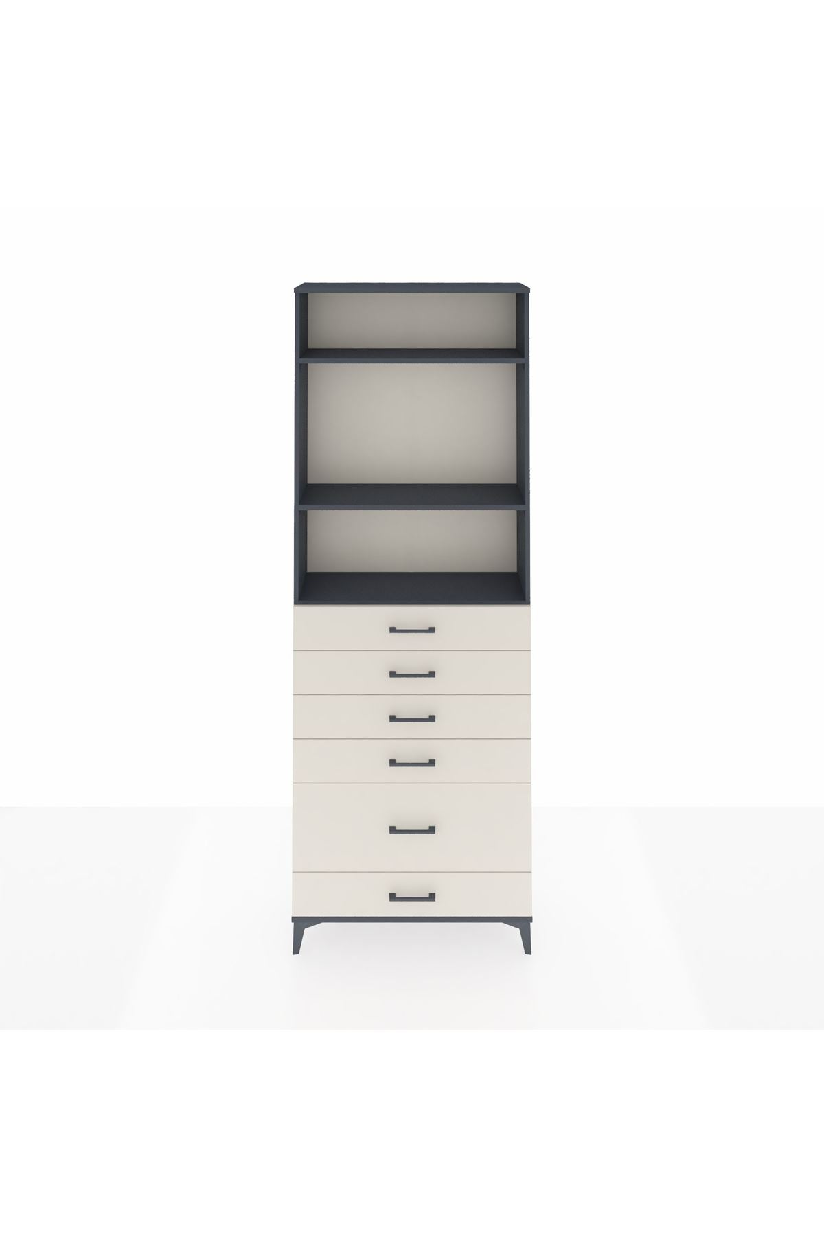 Arges Dolap 3 Raflı 6 Çekmeceli 88x30x243 - S33M064V4A