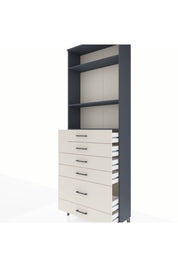 Arges Dolap 3 Raflı 6 Çekmeceli 88x30x243 - S33M064V4A