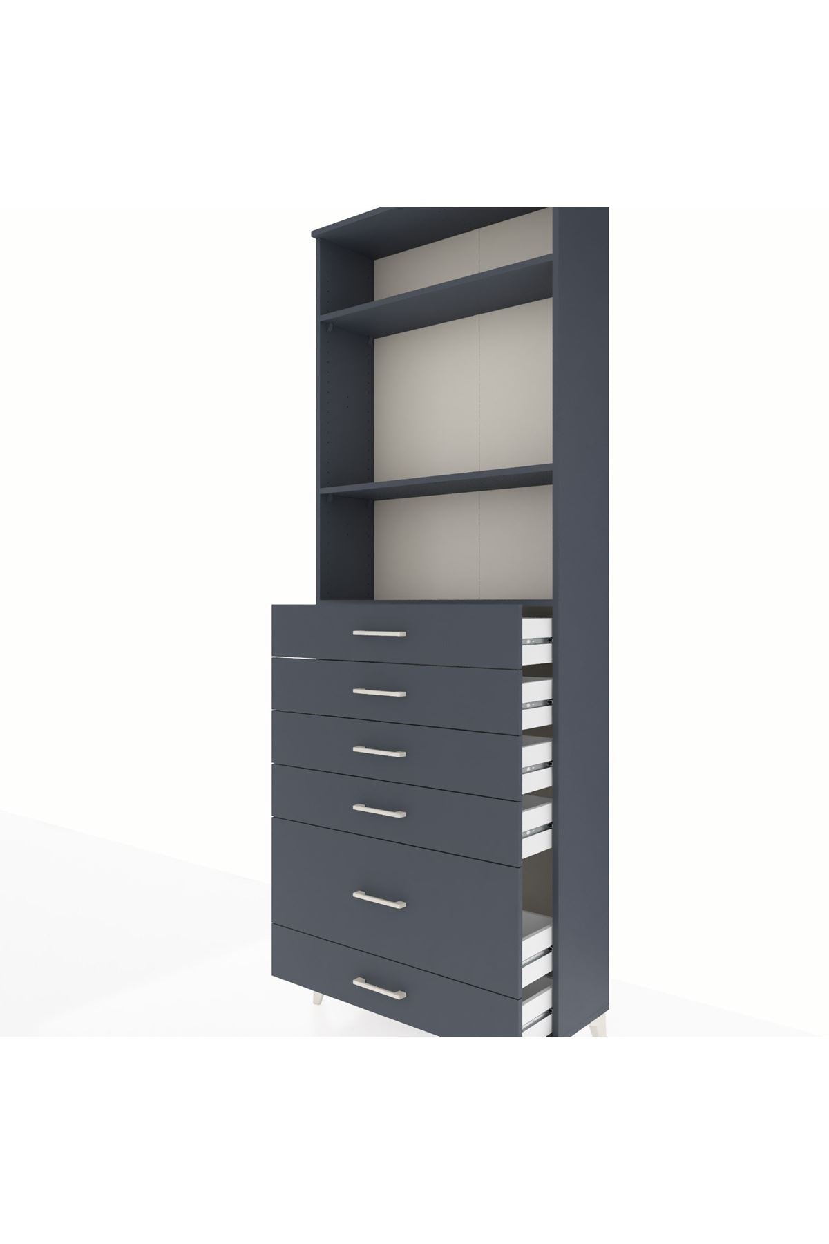 Arges Dolap 3 Raflı 6 Çekmeceli 88x30x243 - S33M064V5A