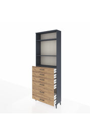 Arges Dolap 3 Raflı 6 Çekmeceli 88x30x243 - S33M064V6A