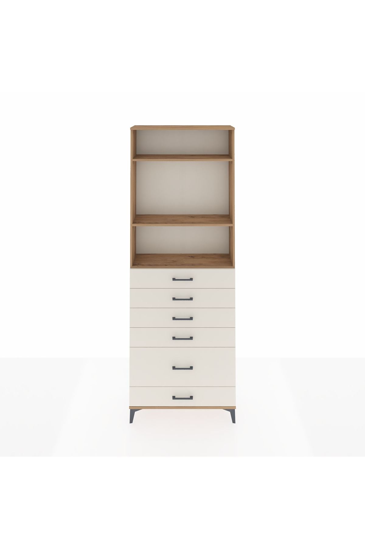 Arges Dolap 3 Raflı 6 Çekmeceli 88x30x243 - S33M064V7A