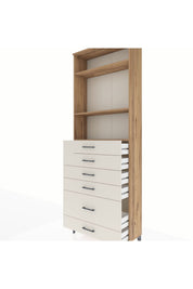 Arges Dolap 3 Raflı 6 Çekmeceli 88x30x243 - S33M064V7A
