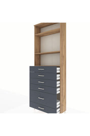 Arges Dolap 3 Raflı 6 Çekmeceli 88x30x243 - S33M064V8A