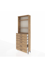 Arges Dolap 3 Raflı 6 Çekmeceli 88x30x243 - S33M064V9A
