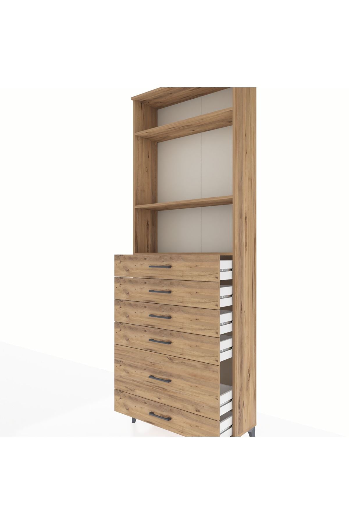 Arges Dolap 3 Raflı 6 Çekmeceli 88x30x243 - S33M064V9A