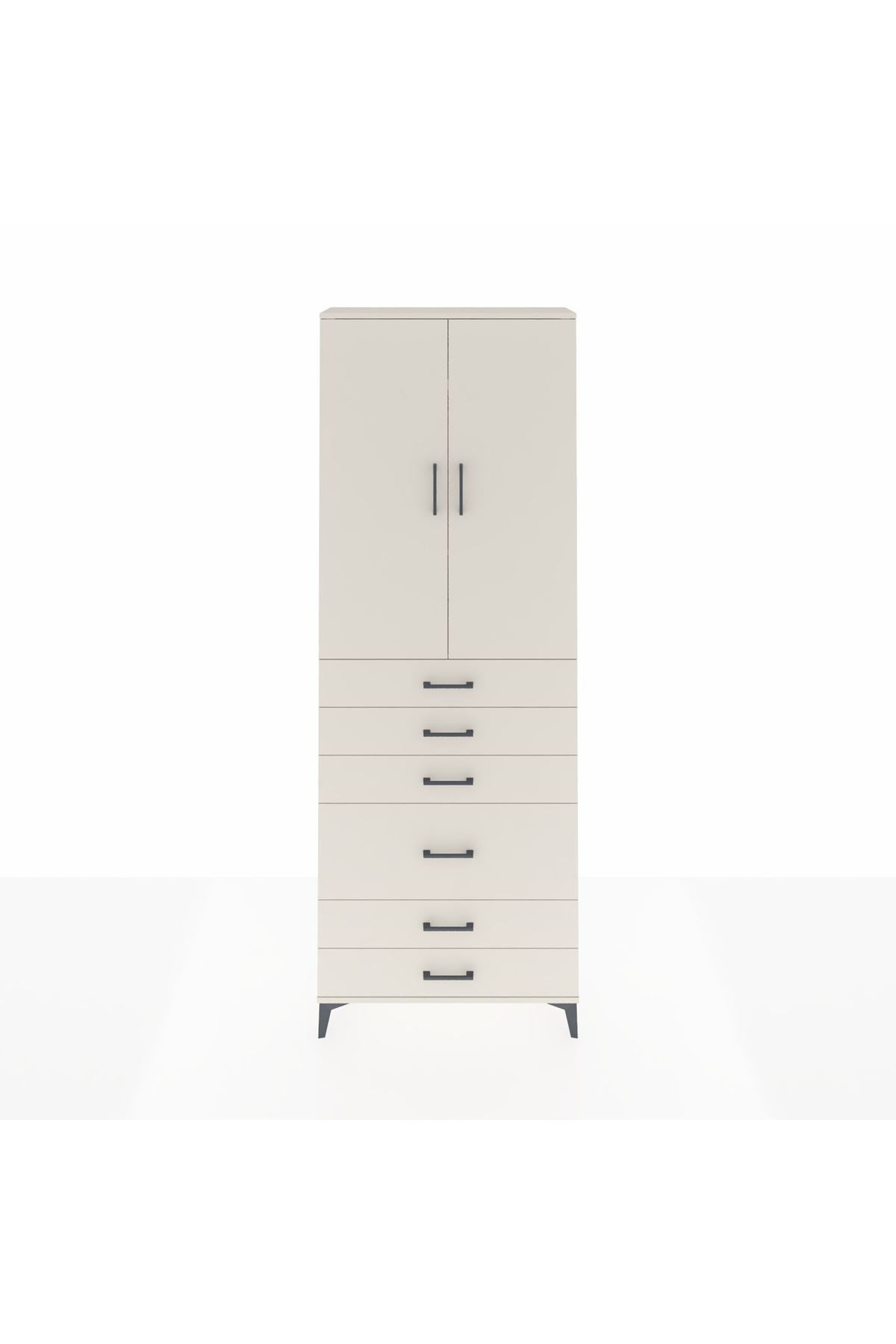 Arges Dolap 3 Raflı 6 Çekmeceli 2 Kapaklı 88x30x243 - S33M065V1A
