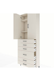 Arges Dolap 3 Raflı 6 Çekmeceli 2 Kapaklı 88x30x243 - S33M065V1A