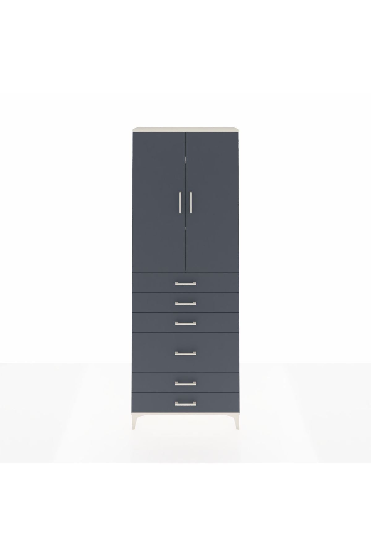 Arges Dolap 3 Raflı 6 Çekmeceli 2 Kapaklı 88x30x243 - S33M065V2A