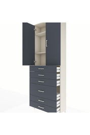 Arges Dolap 3 Raflı 6 Çekmeceli 2 Kapaklı 88x30x243 - S33M065V2A