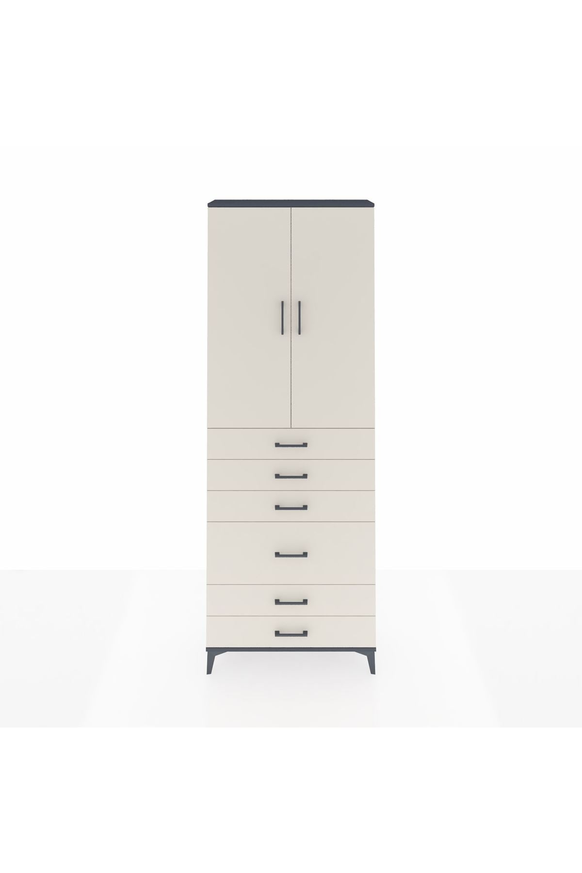 Arges Dolap 3 Raflı 6 Çekmeceli 2 Kapaklı 88x30x243 - S33M065V4A
