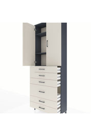 Arges Dolap 3 Raflı 6 Çekmeceli 2 Kapaklı 88x30x243 - S33M065V4A