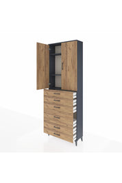 Arges Dolap 3 Raflı 6 Çekmeceli 2 Kapaklı 88x30x243 - S33M065V6A