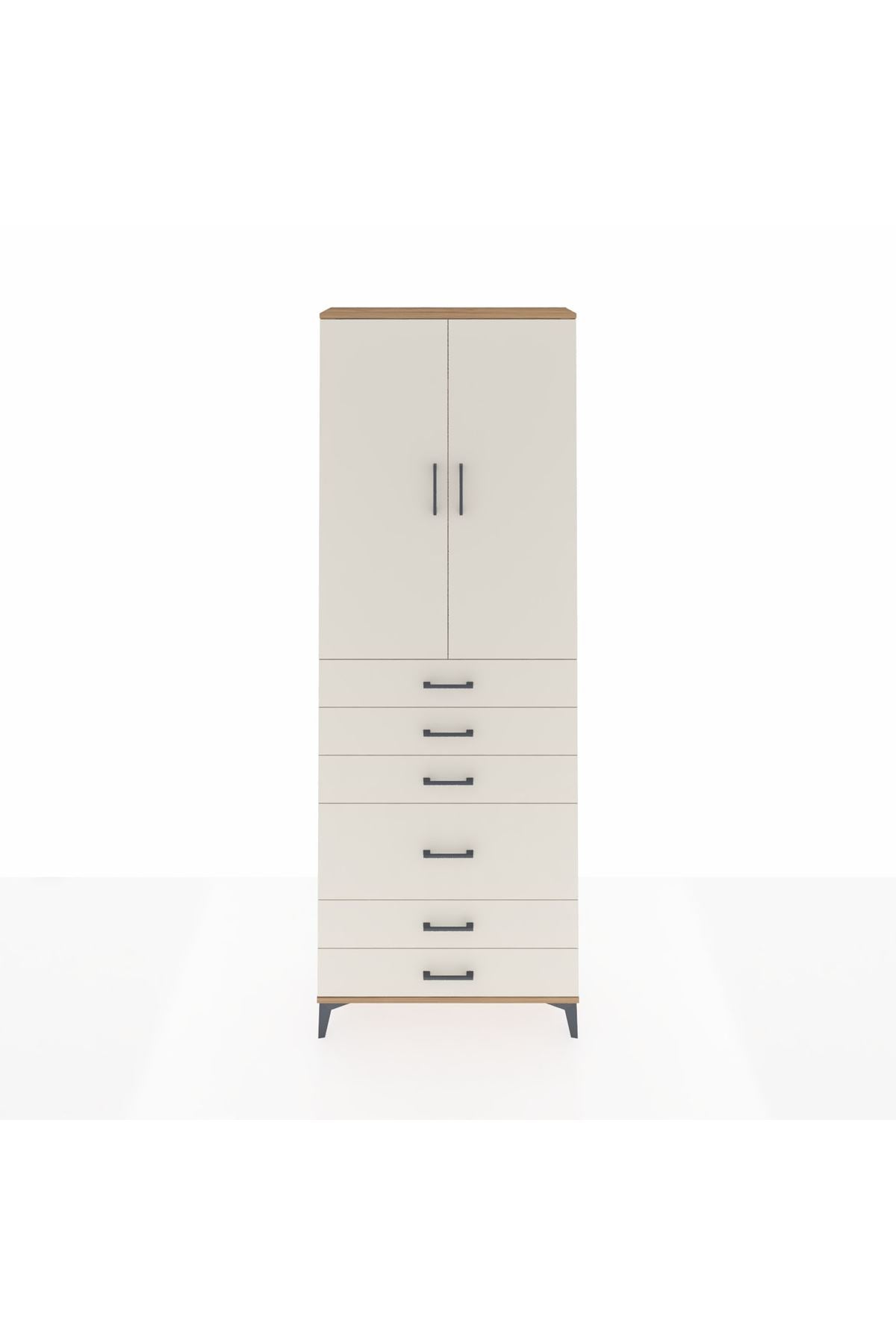 Arges Dolap 3 Raflı 6 Çekmeceli 2 Kapaklı 88x30x243 - S33M065V7A