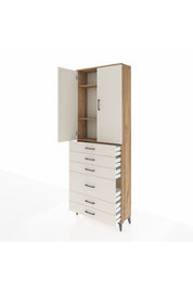Arges Dolap 3 Raflı 6 Çekmeceli 2 Kapaklı 88x30x243 - S33M065V7A