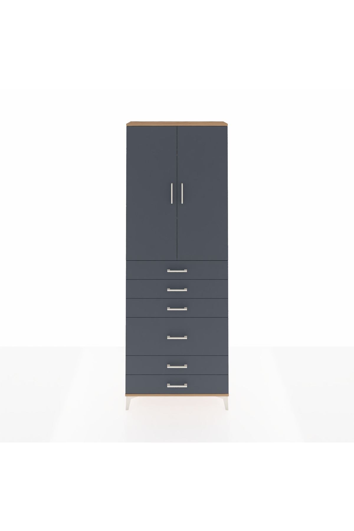 Arges Dolap 3 Raflı 6 Çekmeceli 2 Kapaklı 88x30x243 - S33M065V8A