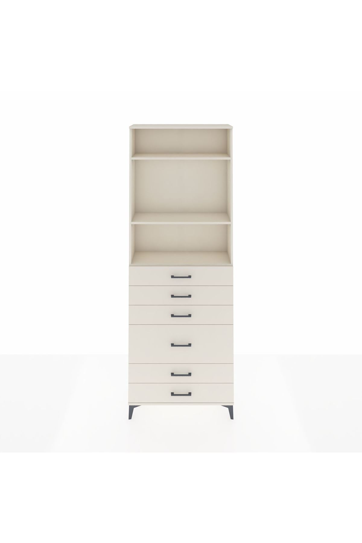 Arges Dolap 3 Raflı 6 Çekmeceli 2 Kapaklı 88x30x243 - S33M066V1A