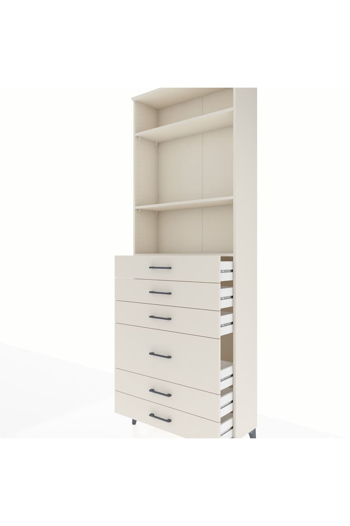 Arges Dolap 3 Raflı 6 Çekmeceli 2 Kapaklı 88x30x243 - S33M066V1A