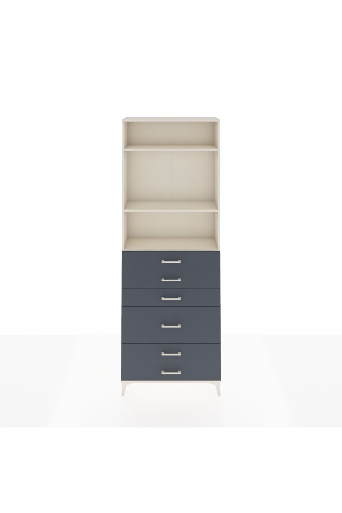 Arges Dolap 3 Raflı 6 Çekmeceli 2 Kapaklı 88x30x243 - S33M066V2A