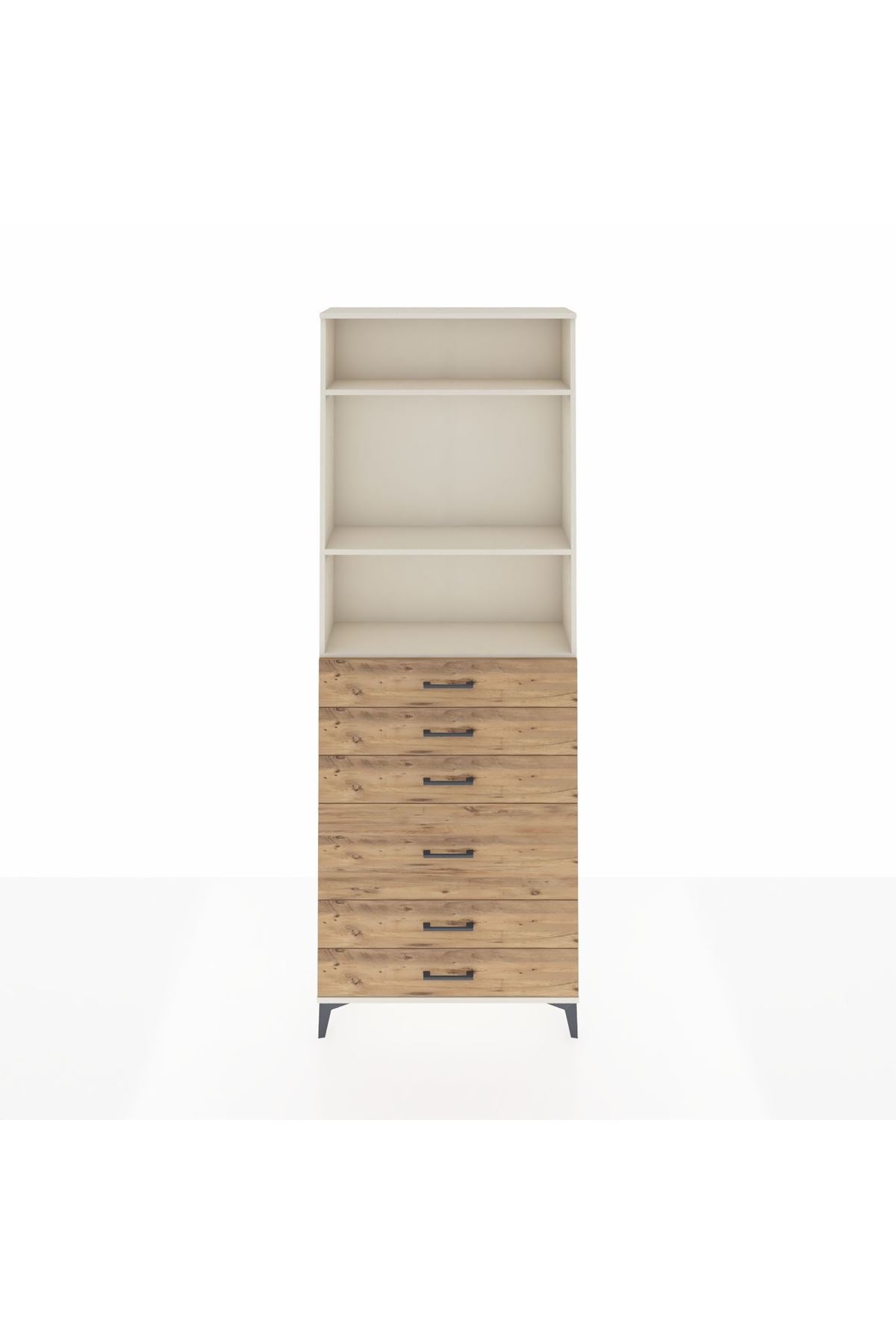 Arges Dolap 3 Raflı 6 Çekmeceli 2 Kapaklı 88x30x243 - S33M066V3A
