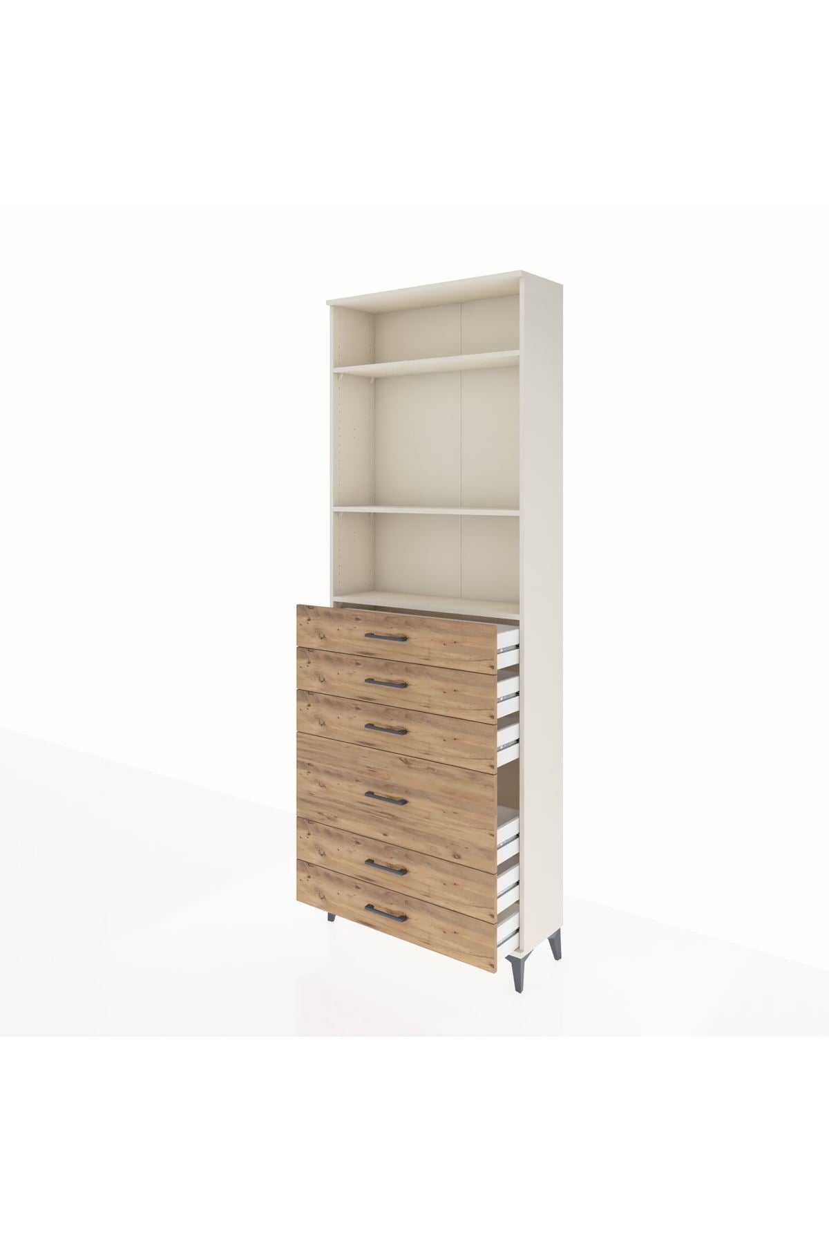 Arges Dolap 3 Raflı 6 Çekmeceli 2 Kapaklı 88x30x243 - S33M066V3A
