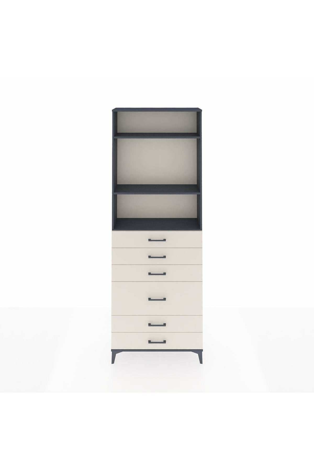 Arges Dolap 3 Raflı 6 Çekmeceli 2 Kapaklı 88x30x243 - S33M066V4A