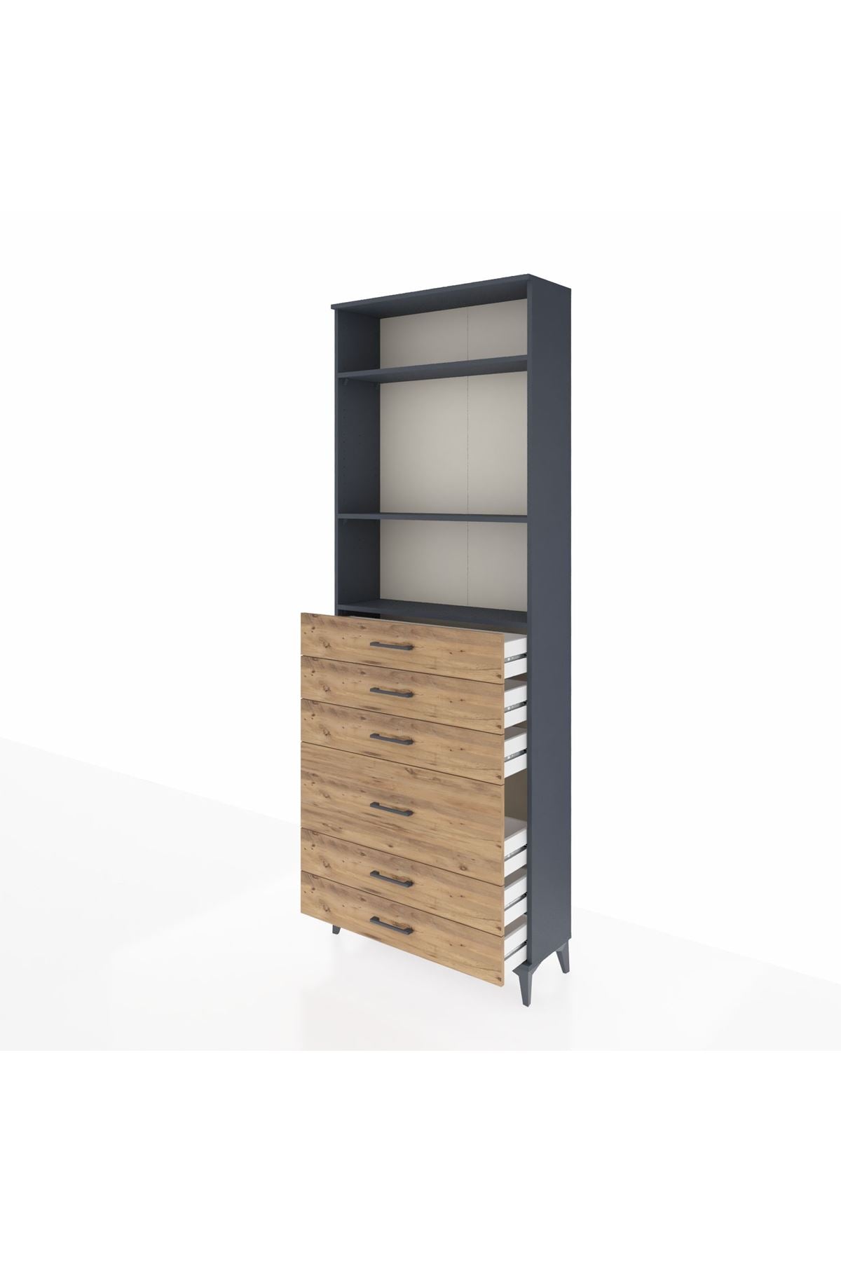 Arges Dolap 3 Raflı 6 Çekmeceli 2 Kapaklı 88x30x243 - S33M066V6A