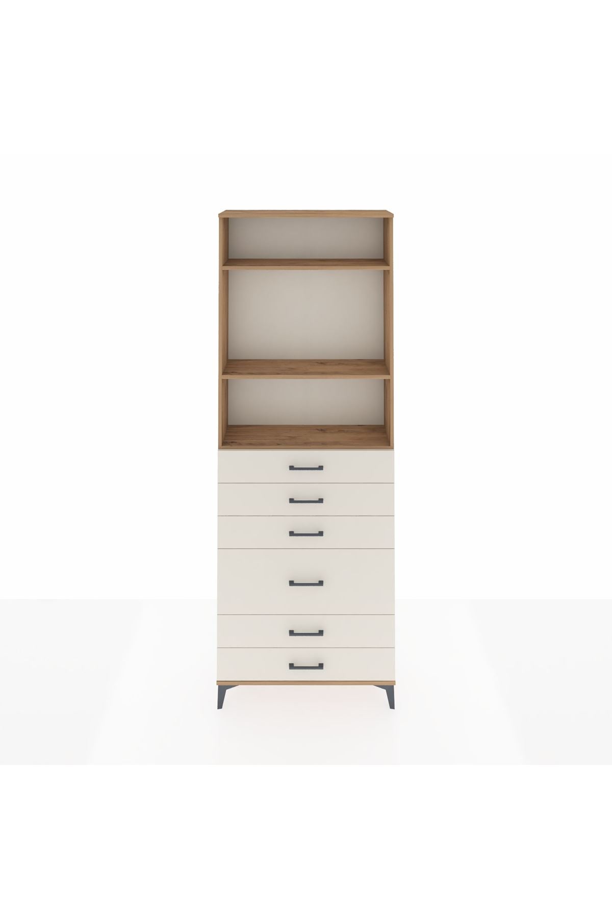 Arges Dolap 3 Raflı 6 Çekmeceli 2 Kapaklı 88x30x243 - S33M066V7A