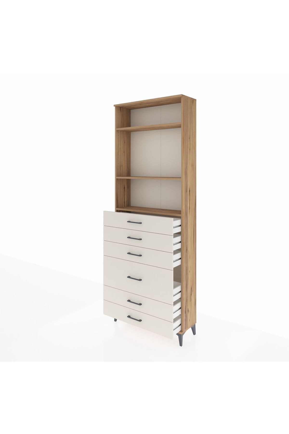 Arges Dolap 3 Raflı 6 Çekmeceli 2 Kapaklı 88x30x243 - S33M066V7A