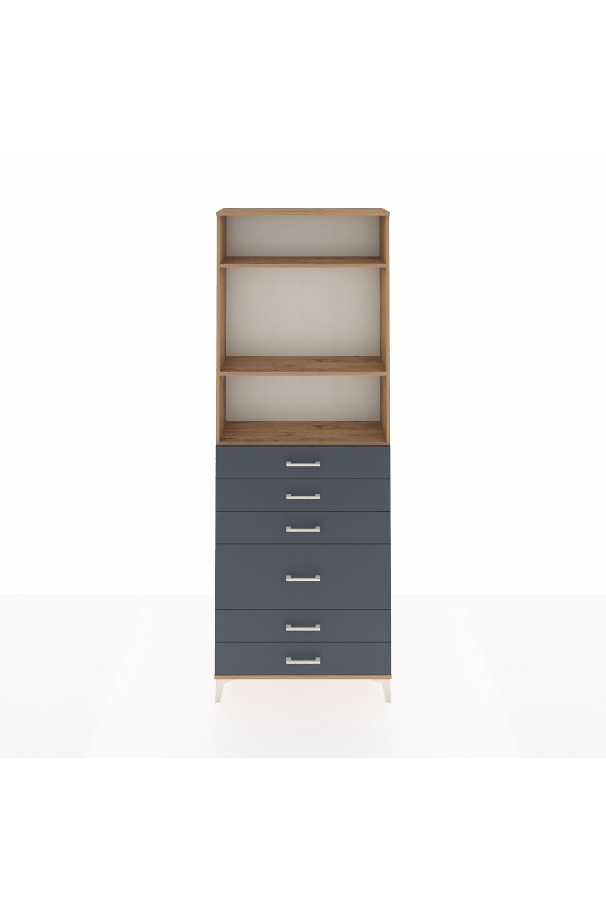 Arges Dolap 3 Raflı 6 Çekmeceli 2 Kapaklı 88x30x243 - S33M066V8A