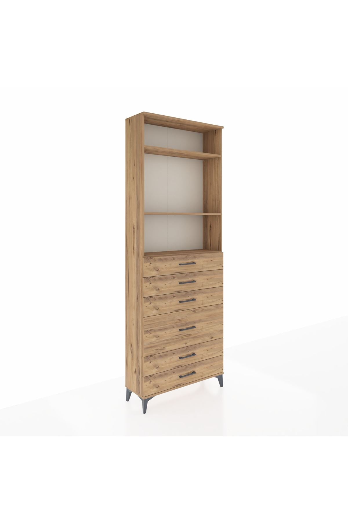 Arges Dolap 3 Raflı 6 Çekmeceli 2 Kapaklı 88x30x243 - S33M066V9A
