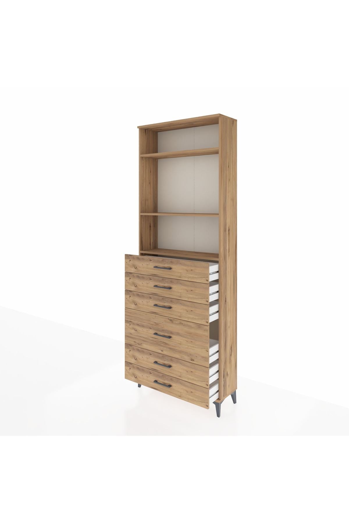 Arges Dolap 3 Raflı 6 Çekmeceli 2 Kapaklı 88x30x243 - S33M066V9A
