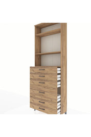 Arges Dolap 3 Raflı 6 Çekmeceli 2 Kapaklı 88x30x243 - S33M066V9A