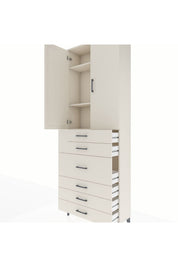 Arges Dolap 4 Raflı 4 Çekmeceli 2 Kapaklı 88x30x243 - S33M067V1A
