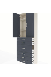 Arges Dolap 4 Raflı 4 Çekmeceli 2 Kapaklı 88x30x243 - S33M067V2A