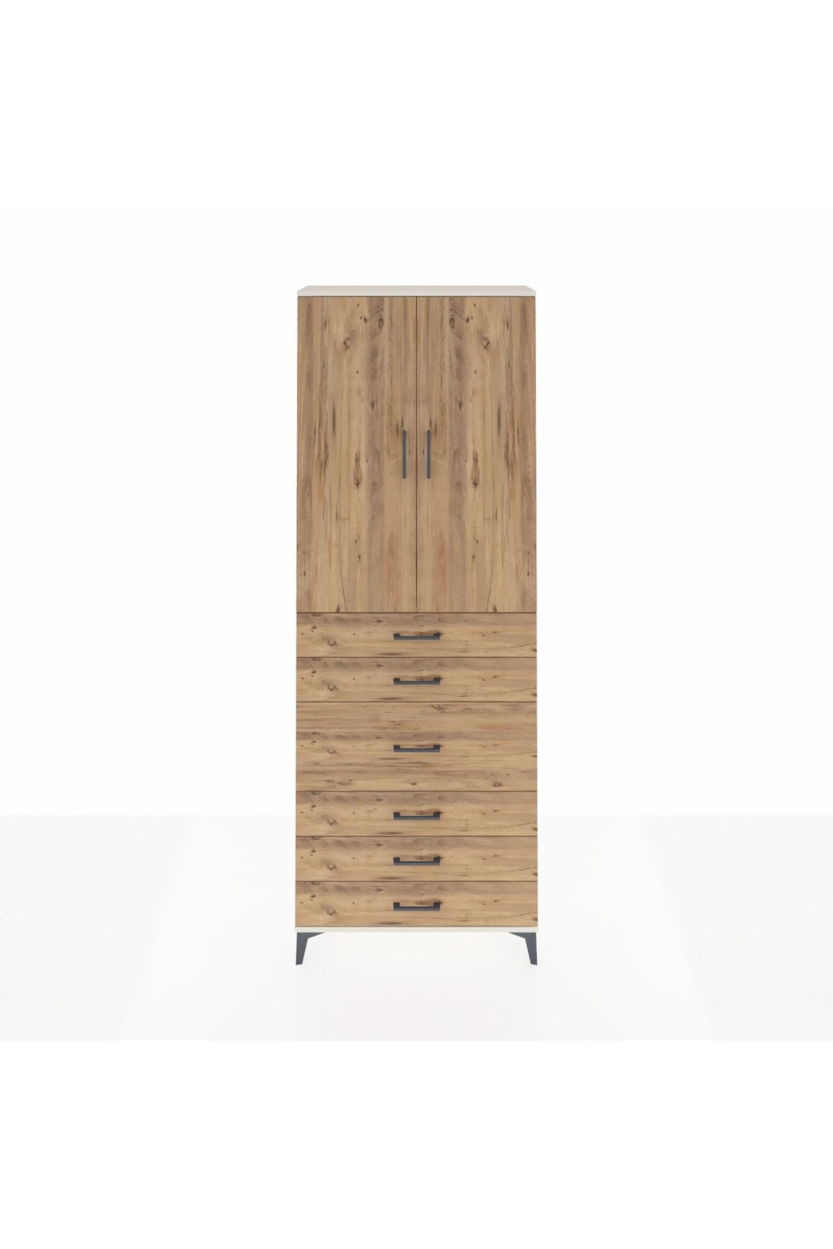 Arges Dolap 4 Raflı 4 Çekmeceli 2 Kapaklı 88x30x243 - S33M067V3A