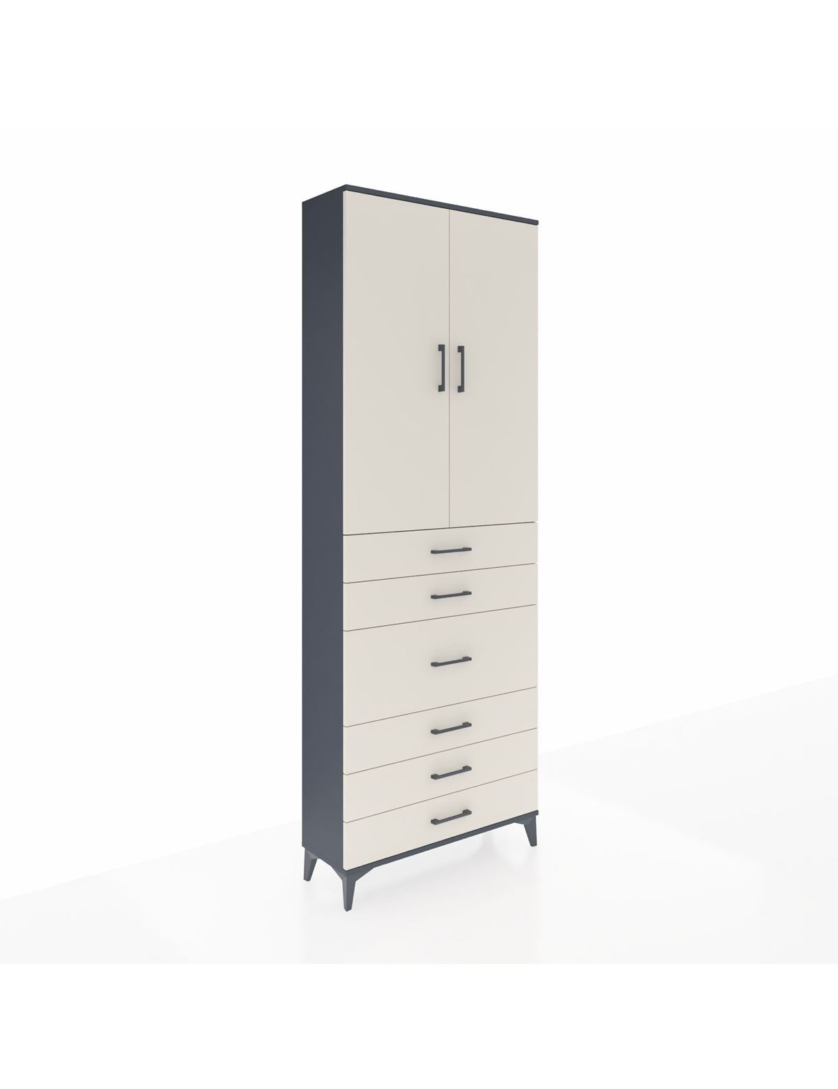 Arges Dolap 4 Raflı 4 Çekmeceli 2 Kapaklı 88x30x243 - S33M067V4A
