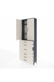 Arges Dolap 4 Raflı 4 Çekmeceli 2 Kapaklı 88x30x243 - S33M067V4A