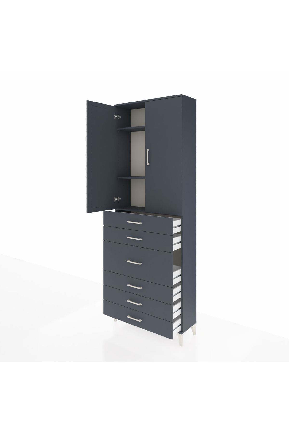 Arges Dolap 4 Raflı 4 Çekmeceli 2 Kapaklı 88x30x243 - S33M067V5A