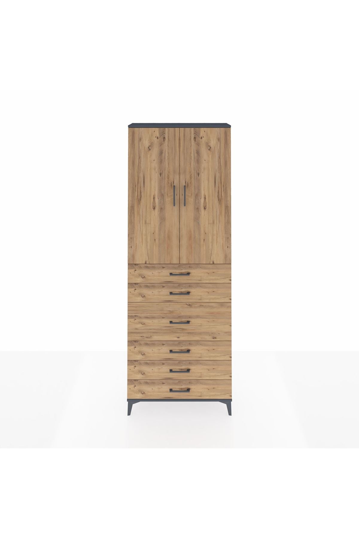 Arges Dolap 4 Raflı 4 Çekmeceli 2 Kapaklı 88x30x243 - S33M067V6A