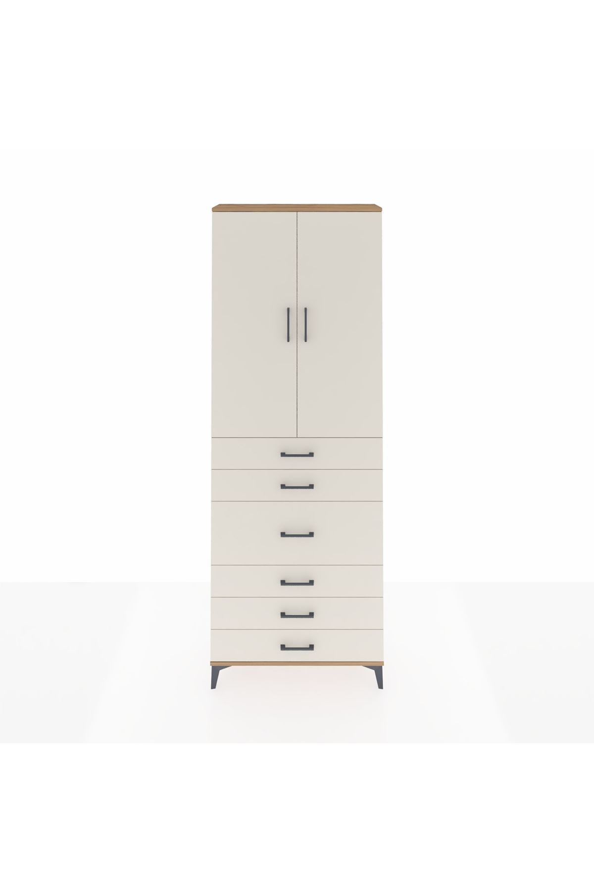 Arges Dolap 4 Raflı 4 Çekmeceli 2 Kapaklı 88x30x243 - S33M067V7A