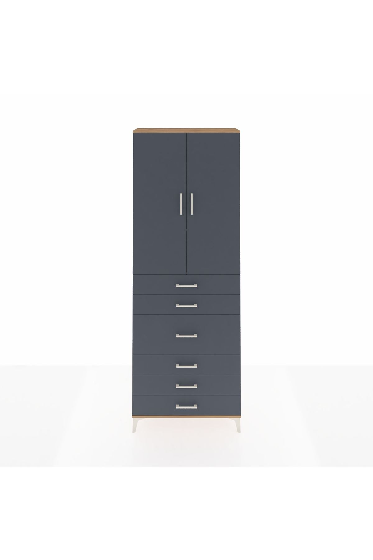 Arges Dolap 4 Raflı 4 Çekmeceli 2 Kapaklı 88x30x243 - S33M067V8A