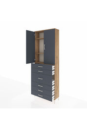 Arges Dolap 4 Raflı 4 Çekmeceli 2 Kapaklı 88x30x243 - S33M067V8A