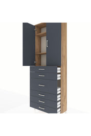 Arges Dolap 4 Raflı 4 Çekmeceli 2 Kapaklı 88x30x243 - S33M067V8A