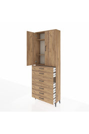 Arges Dolap 4 Raflı 4 Çekmeceli 2 Kapaklı 88x30x243 - S33M067V9A