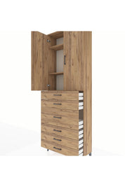Arges Dolap 4 Raflı 4 Çekmeceli 2 Kapaklı 88x30x243 - S33M067V9A