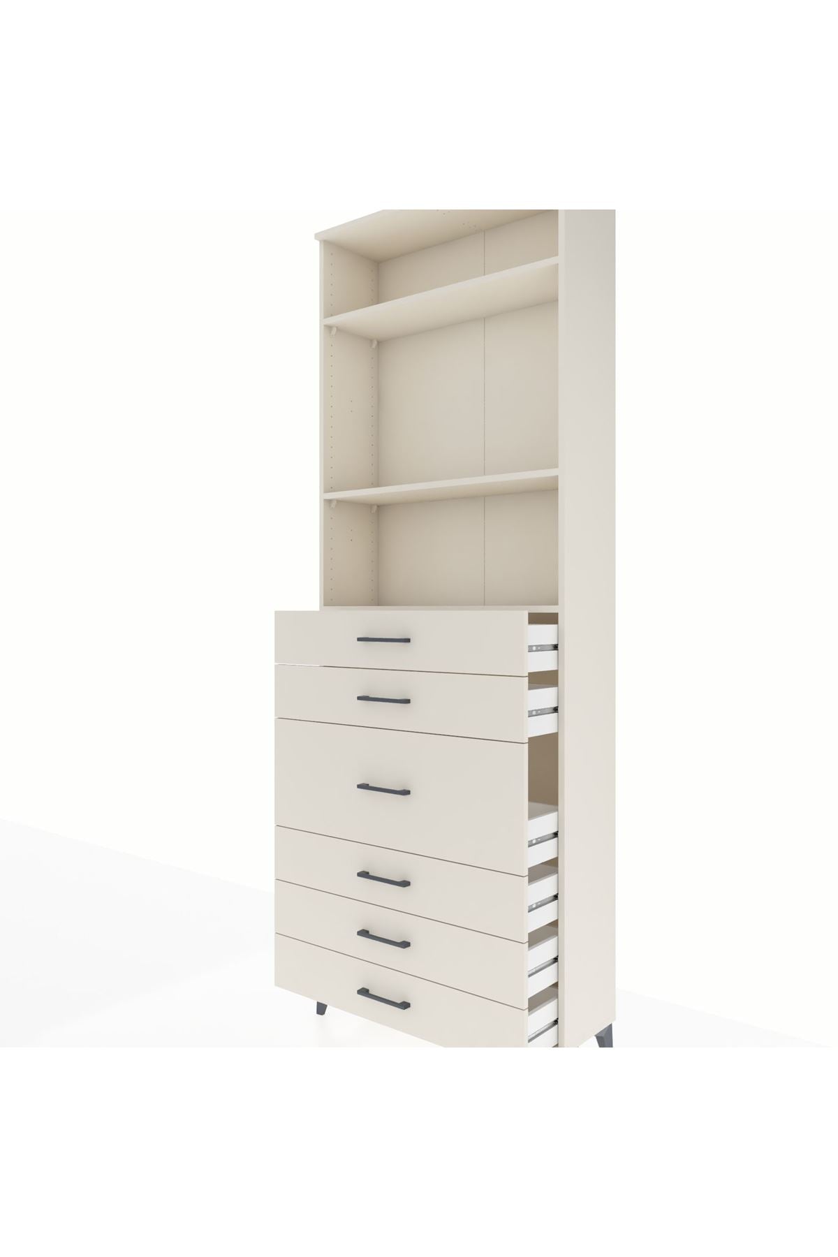 Arges Dolap 3 Raflı 7 Çekmeceli 2 Kapaklı 88x30x243 - S33M068V1A
