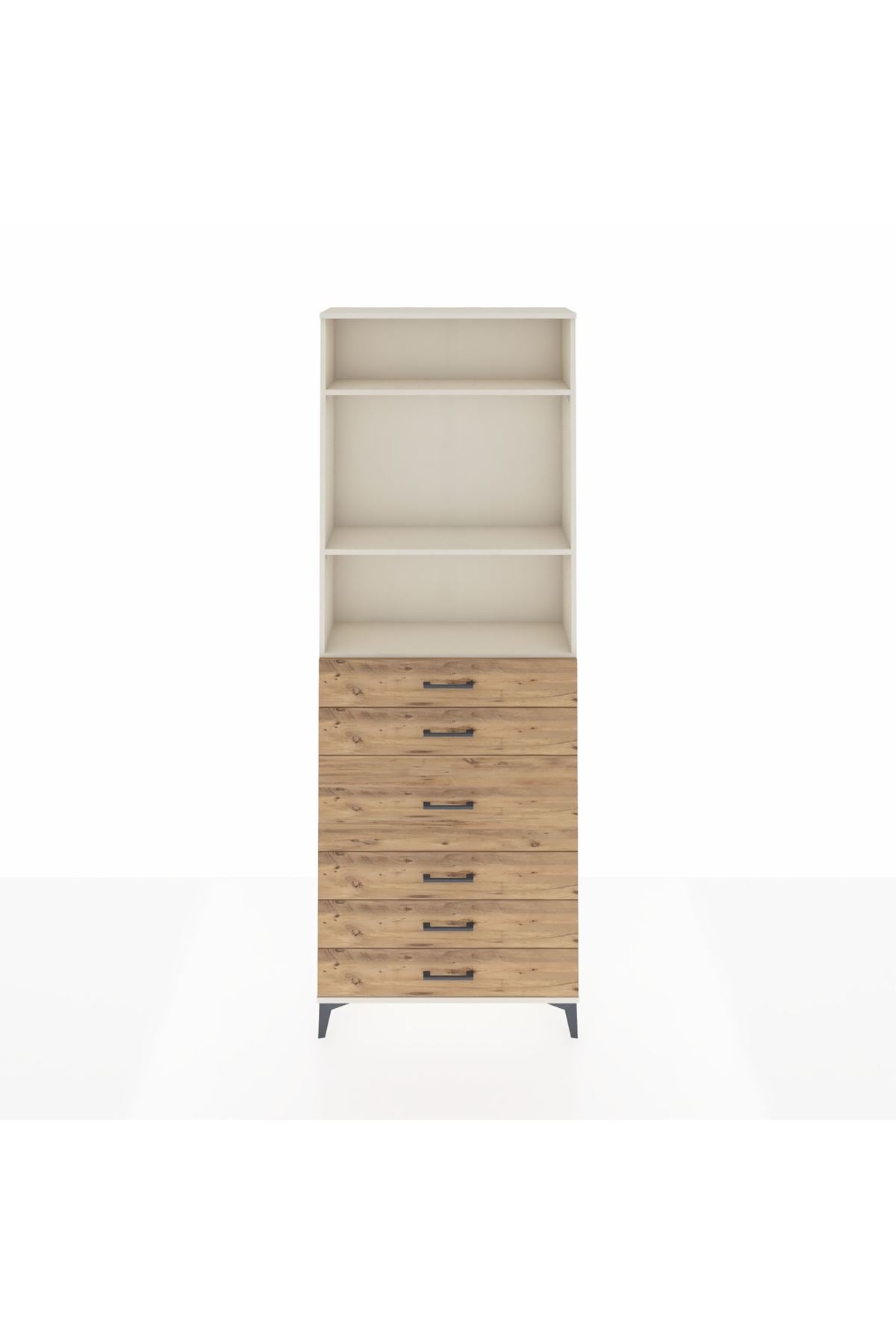 Arges Dolap 3 Raflı 7 Çekmeceli 2 Kapaklı 88x30x243 - S33M068V3A